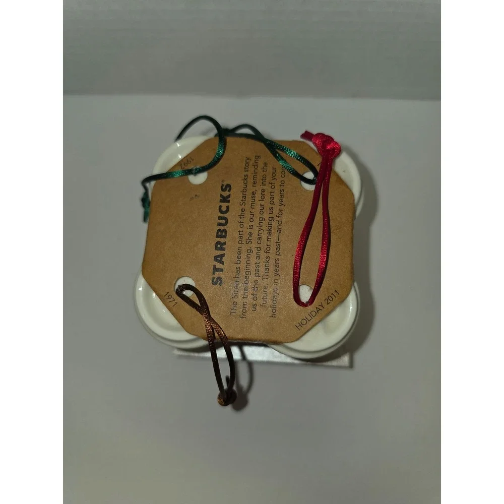 Starbucks‎ 2011 Holiday porcelain ornament set of four mini coffee cups new